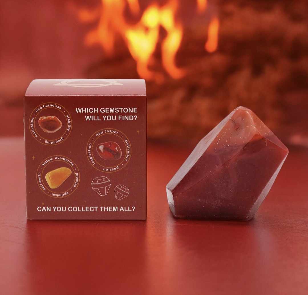 Savon élémentaire en forme de cristal feu